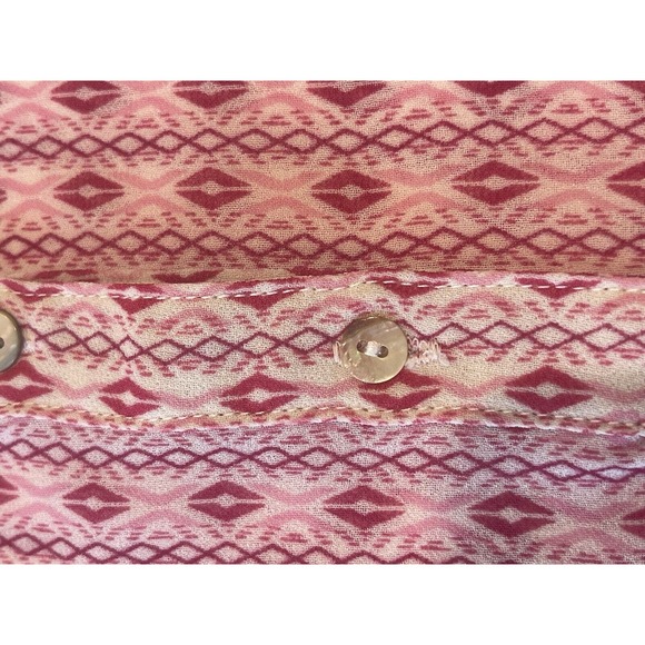 Fun2Fun Flutter Sleeve Womens Blouse Pink Paisley Floral V-Neck L Top Stitch Fix - Picture 5 of 7